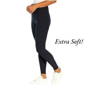 Orvis Cozy Legging Wide Waistband L High Rise Soft Fleece Gray Stretchy comfy